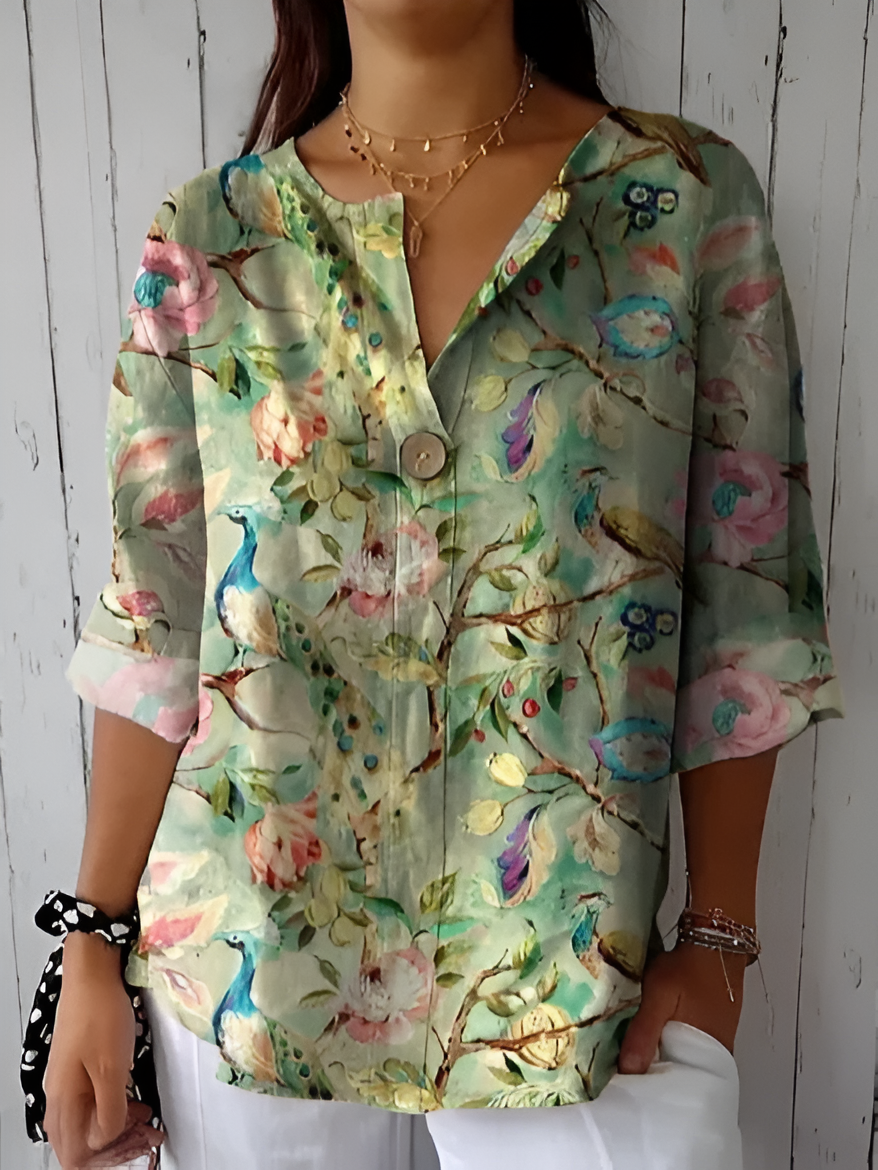 Martine™ | Färgglad och Raffinerad Blus