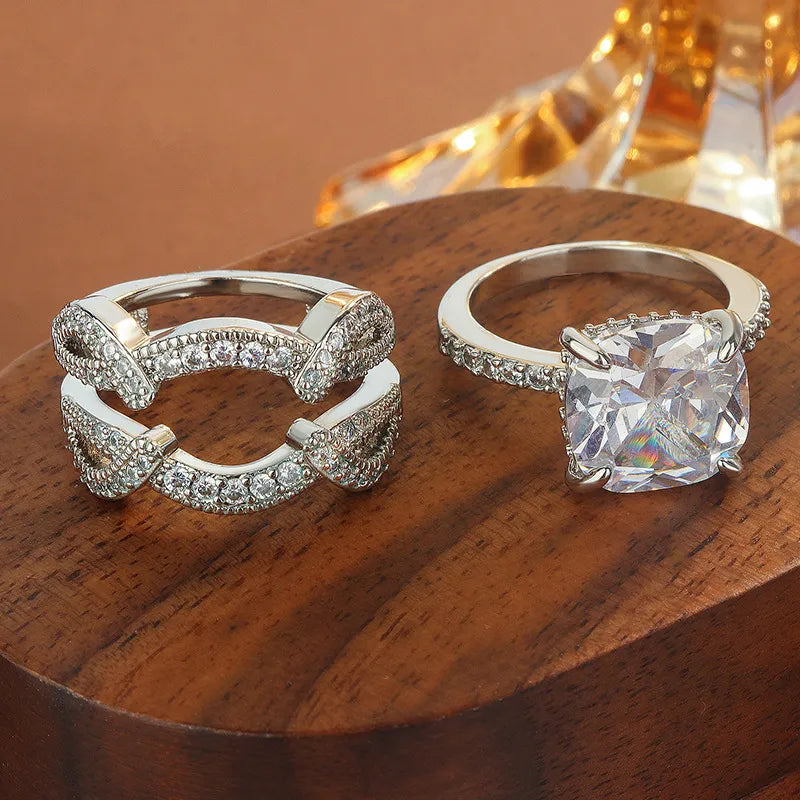 Vintage halo ringuppsättning | vitguld