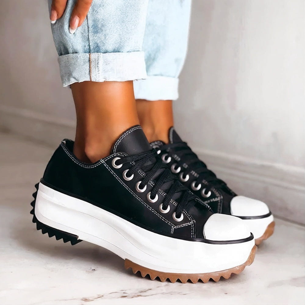 Elisa | läder sneakers med plattformssula