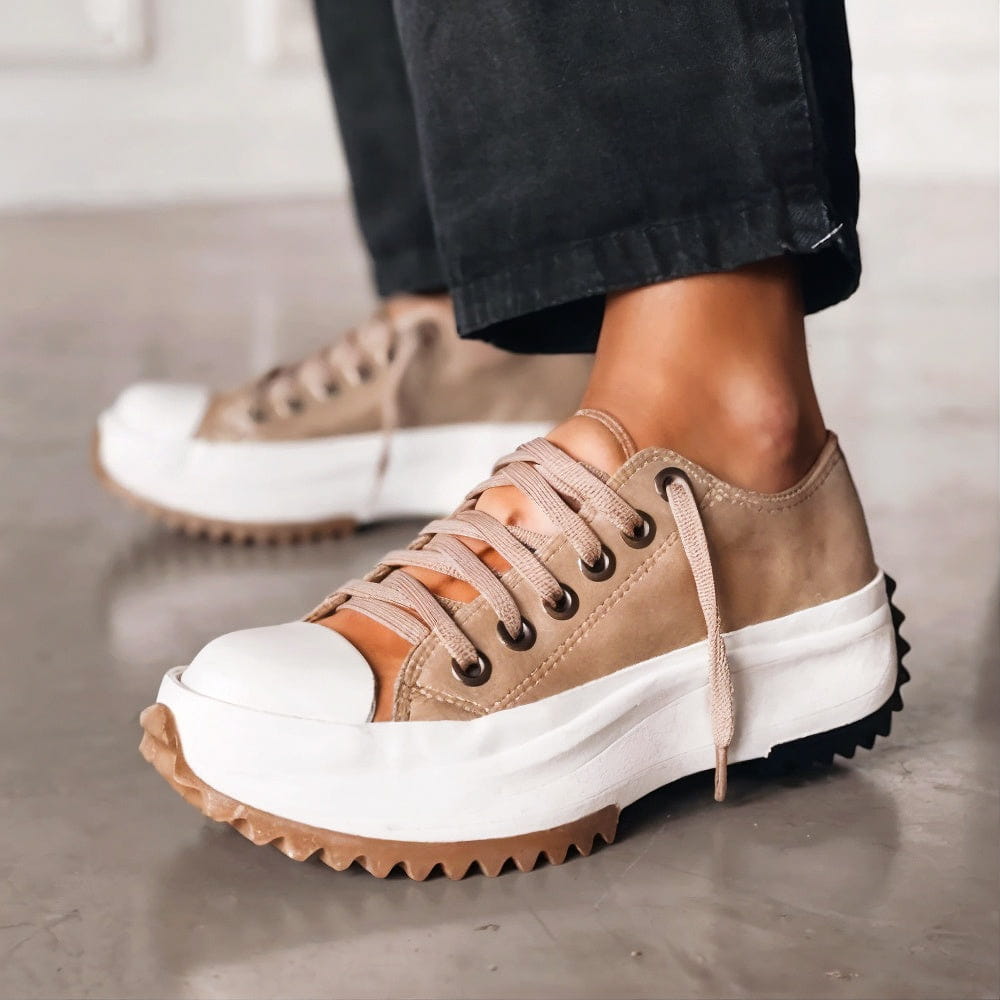 Elisa | läder sneakers med plattformssula
