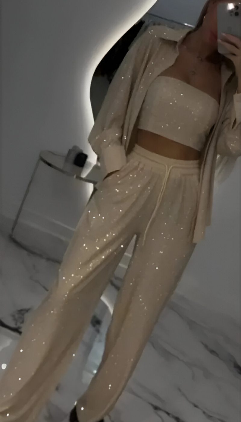 Nola™ | Modern paljett 3-delad lounge set