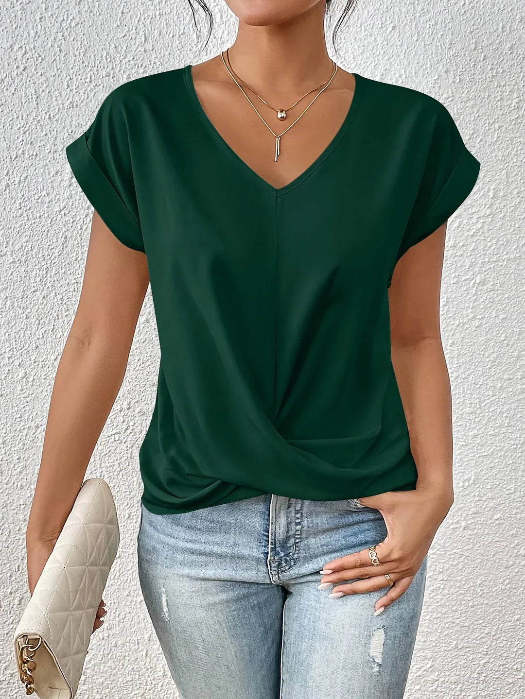 Vilda™ - Stilrent T-shirt med V-hals