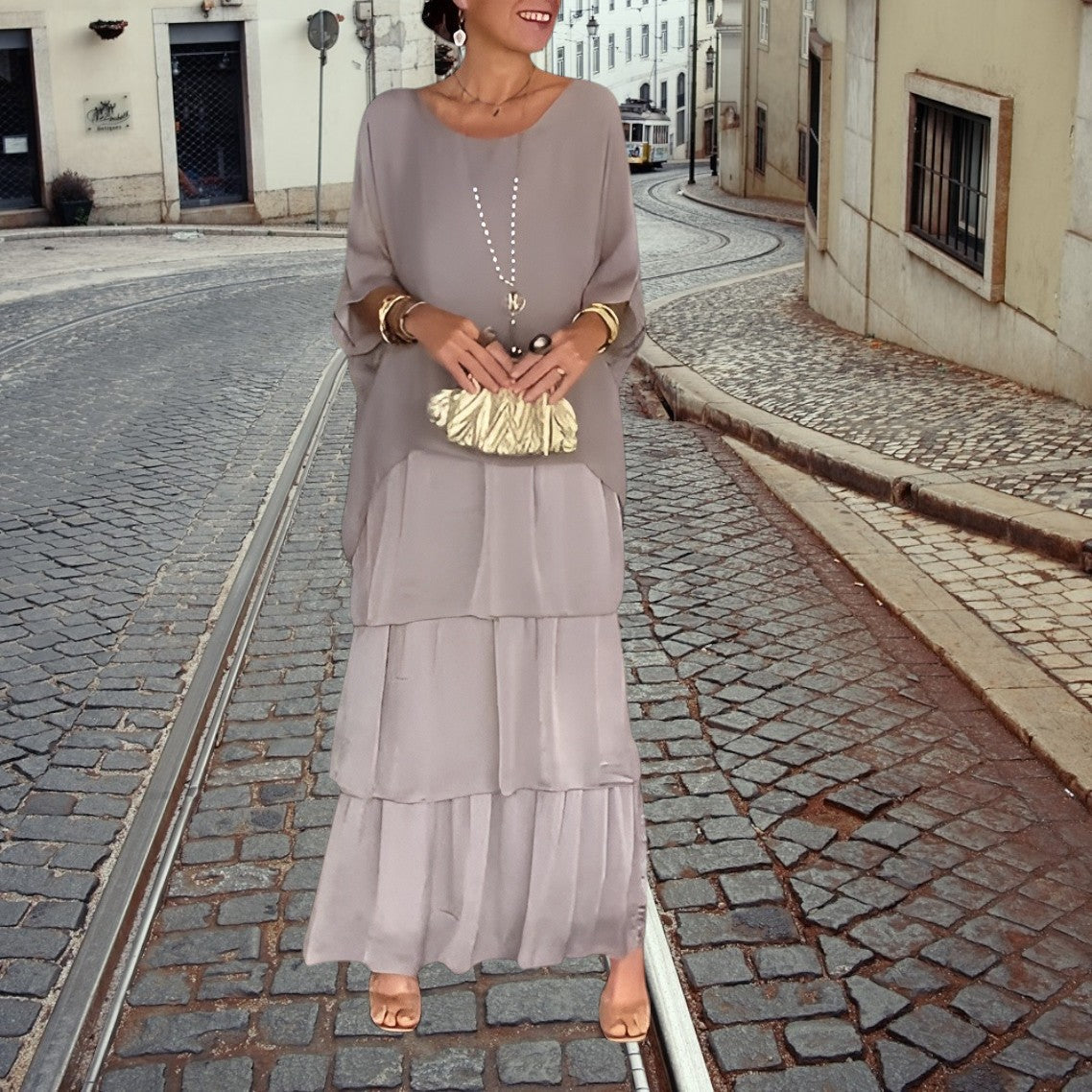 Ebba™ - Ledig klänning luftig elegans