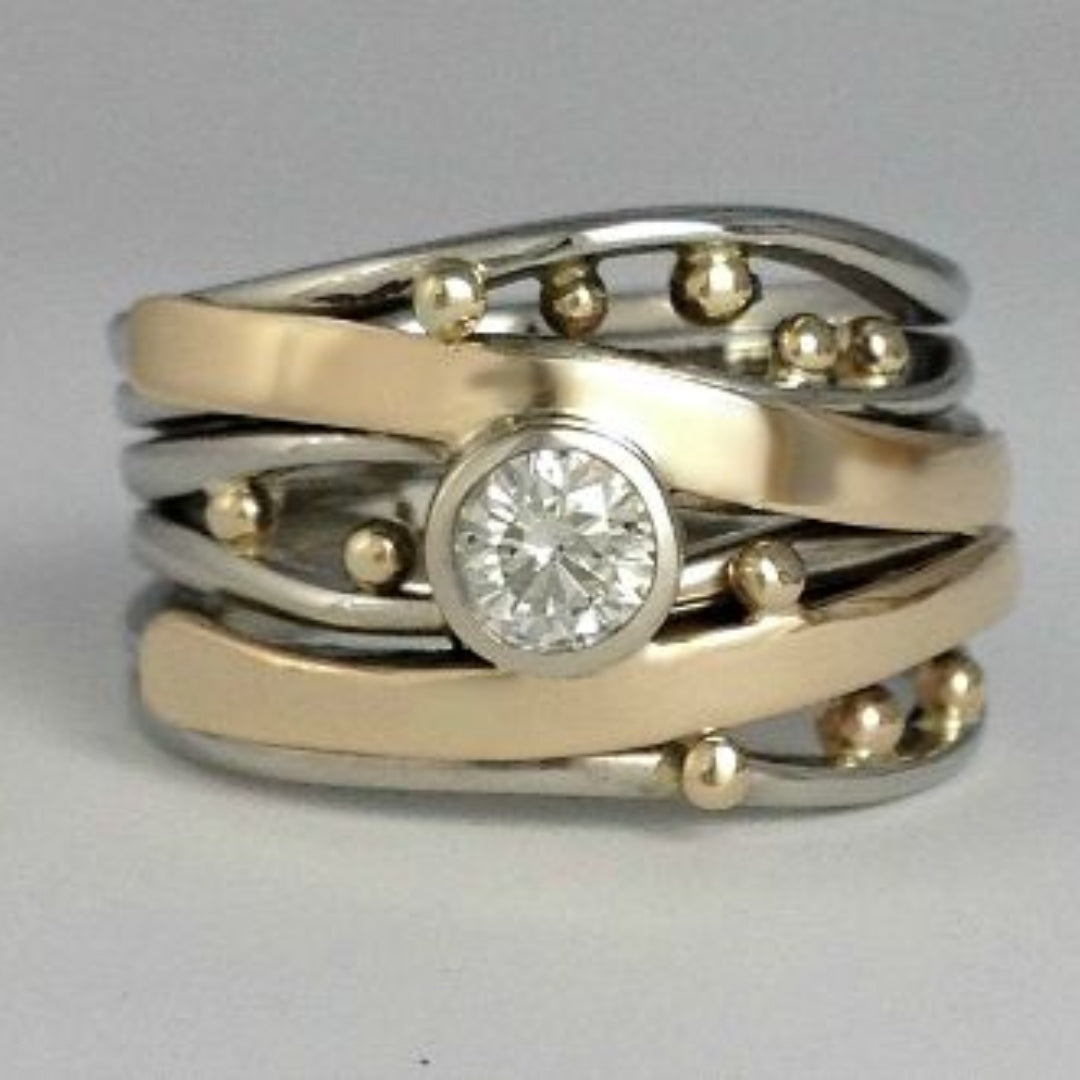 Royal - Vintage Guld Inlagd Zirkonia Ring