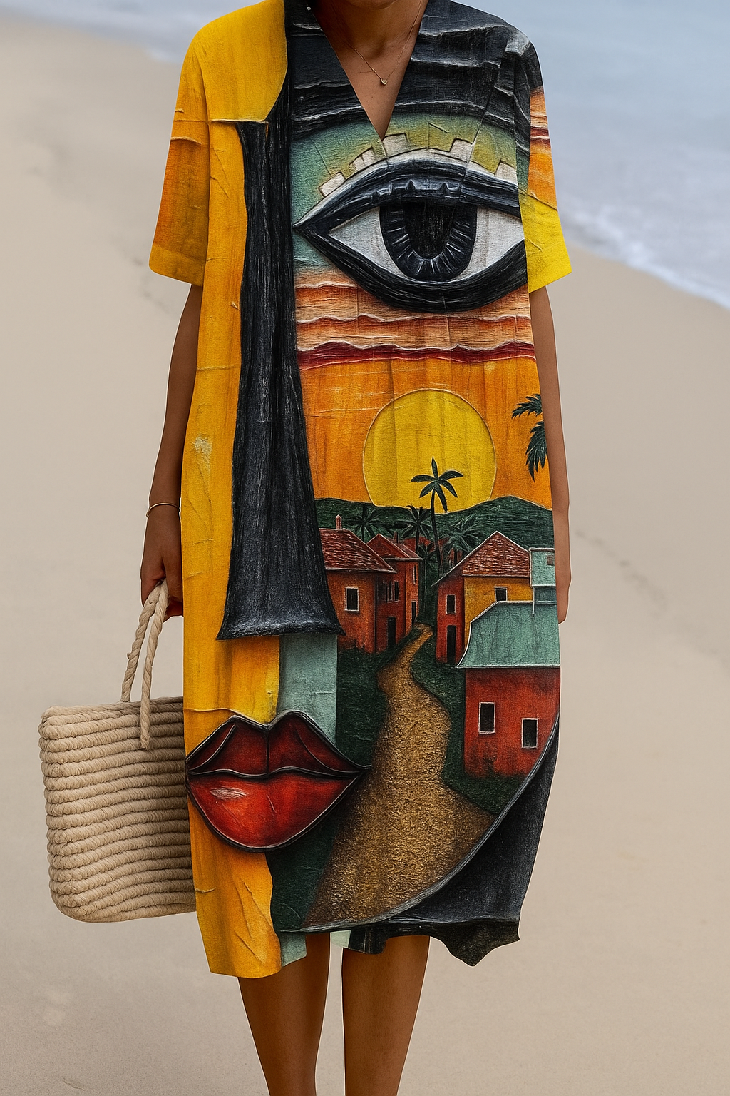 Konstinspirerad Klänning – Naturlig Skönhet Som Fångar Uppmärksamhet