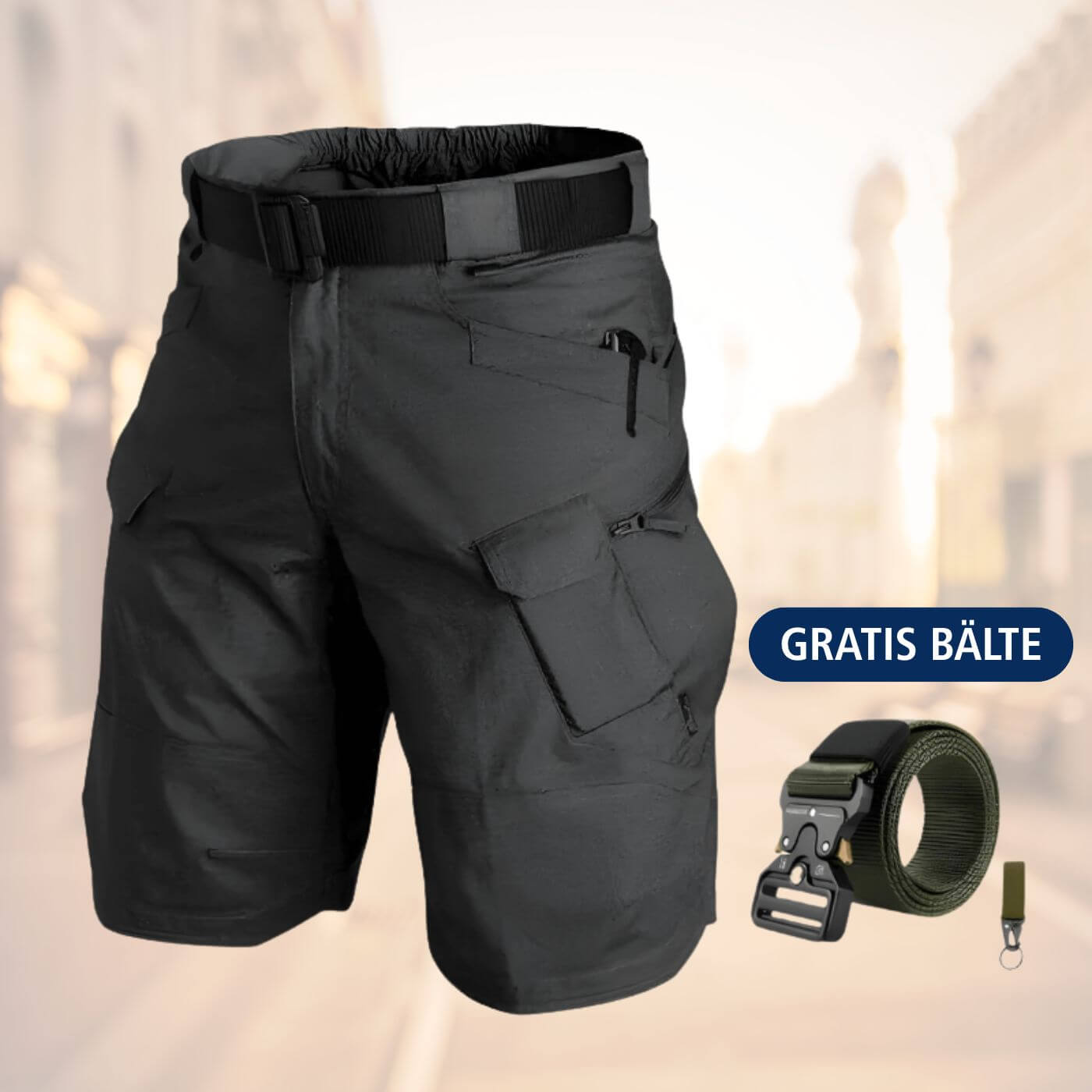 Einar – Cargoshorts med Flera Fickor