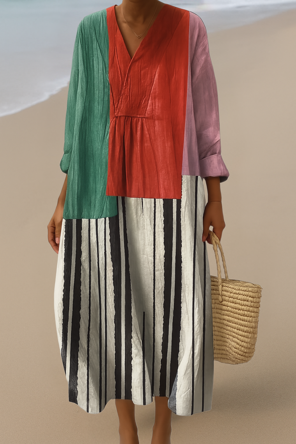 Konstnärlig Maxi Klänning – Uttryck Dig Själv i Oansträngd Stil