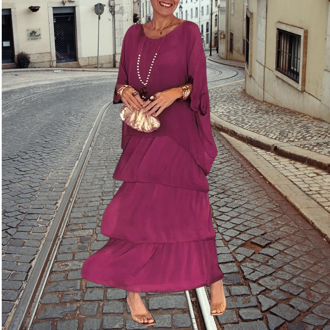 Ebba™ - Ledig klänning luftig elegans