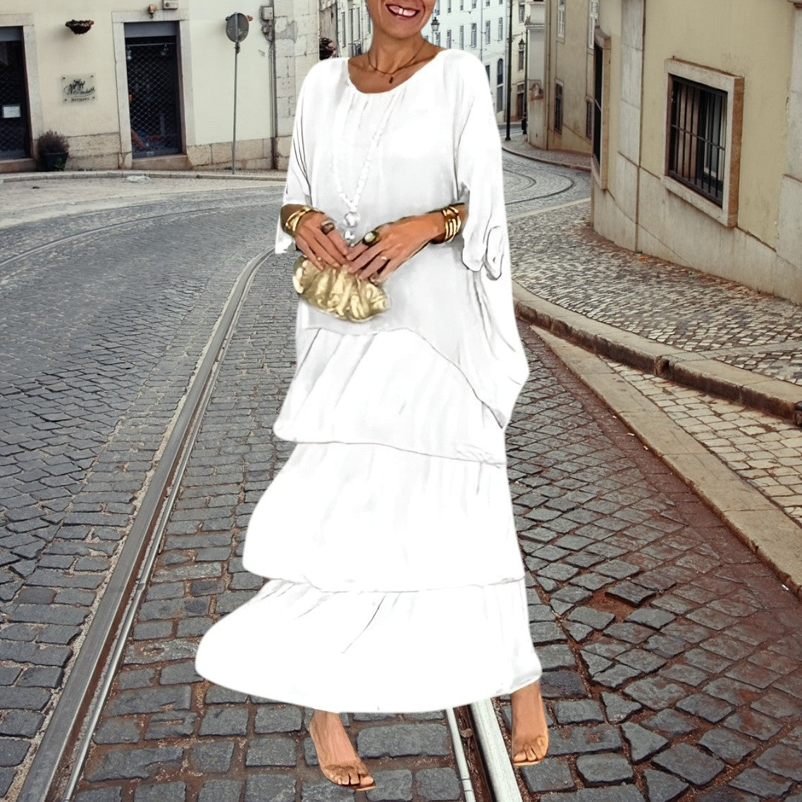 Ebba™ - Ledig klänning luftig elegans