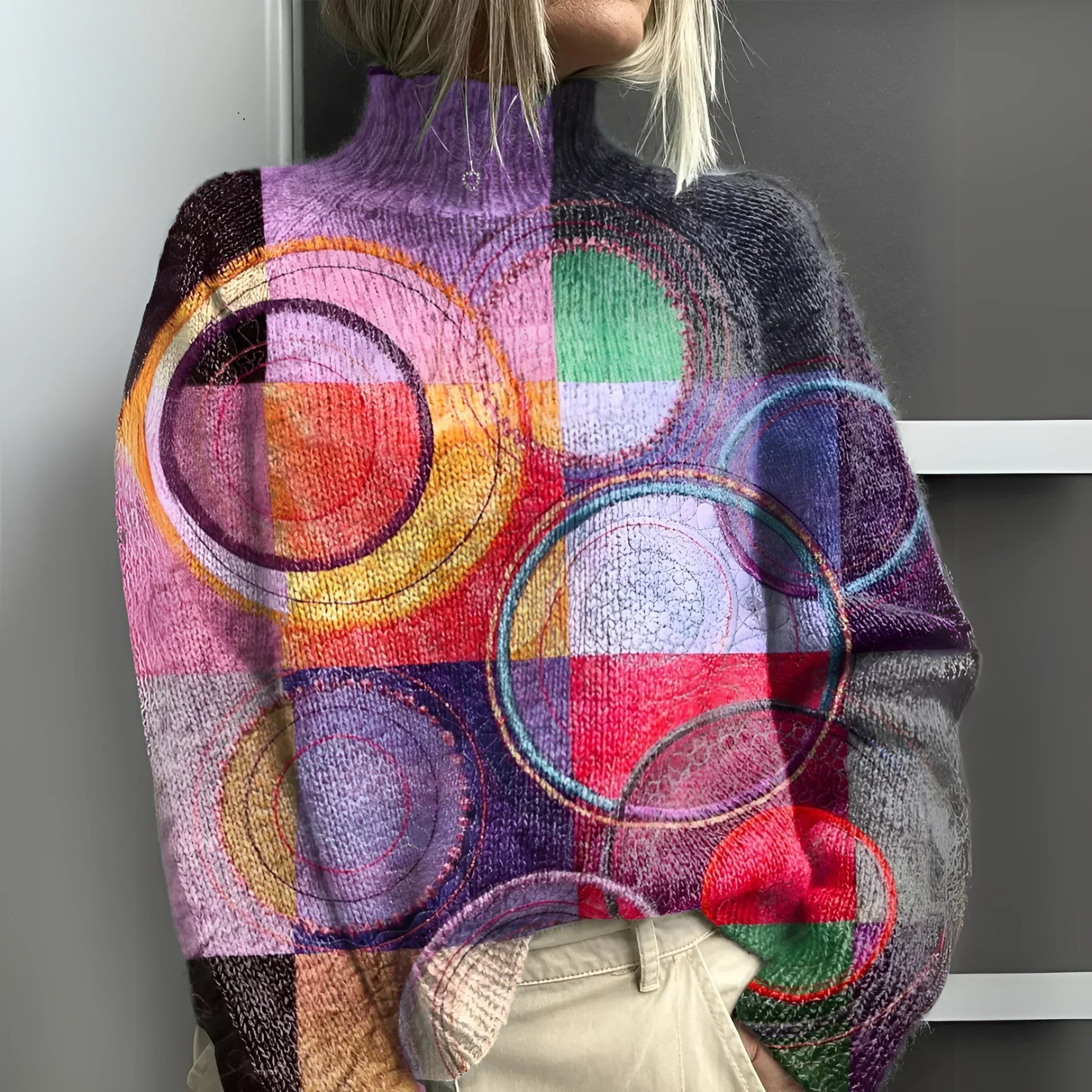 BERNADETTA™ | Trendig färgblockströja