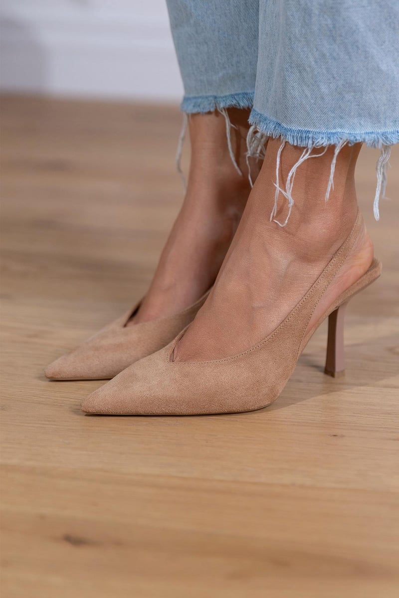 Claudia™ | Eleganta nude slingback skor