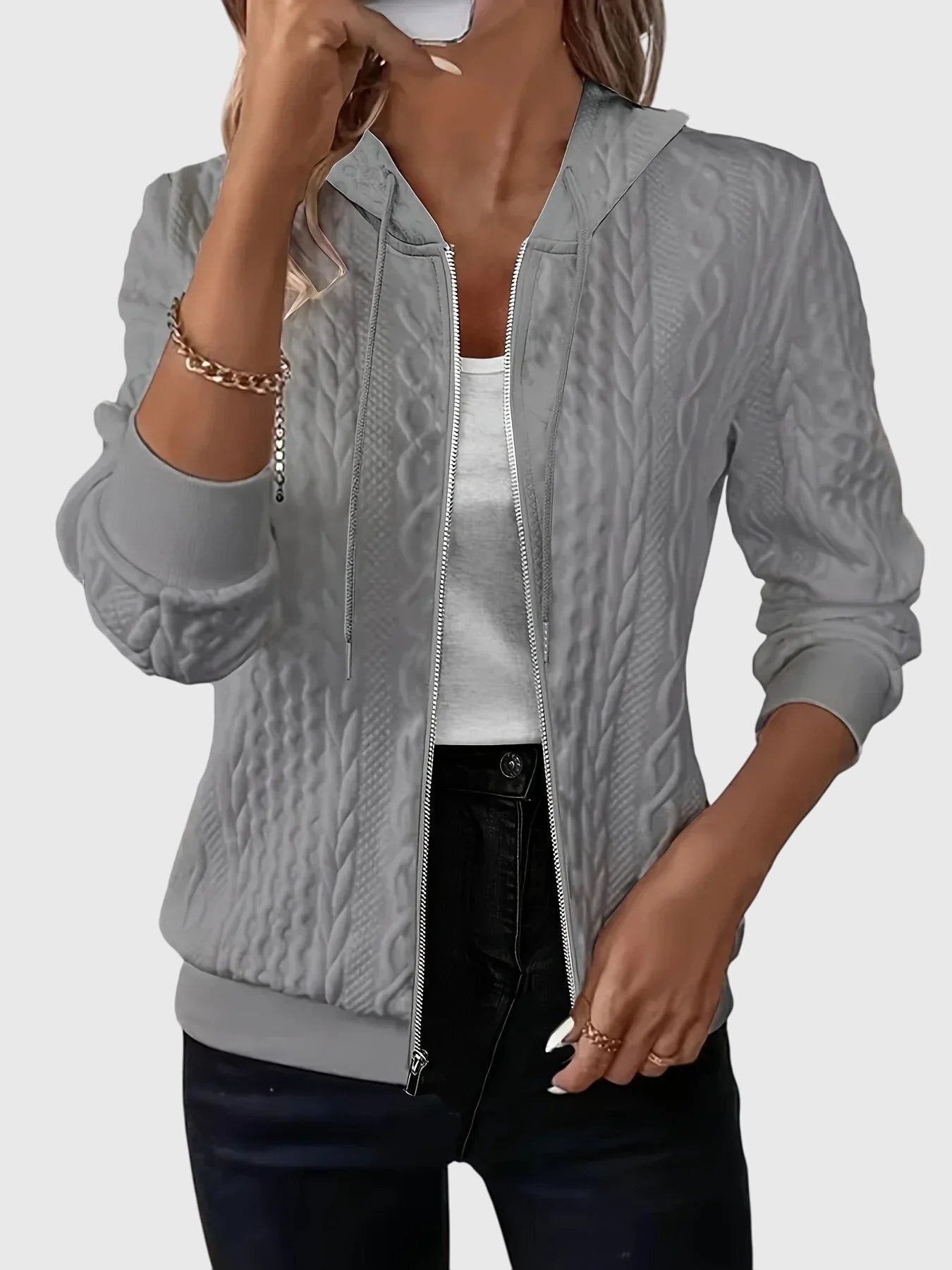 Jenna | Hoodie med dragkedja