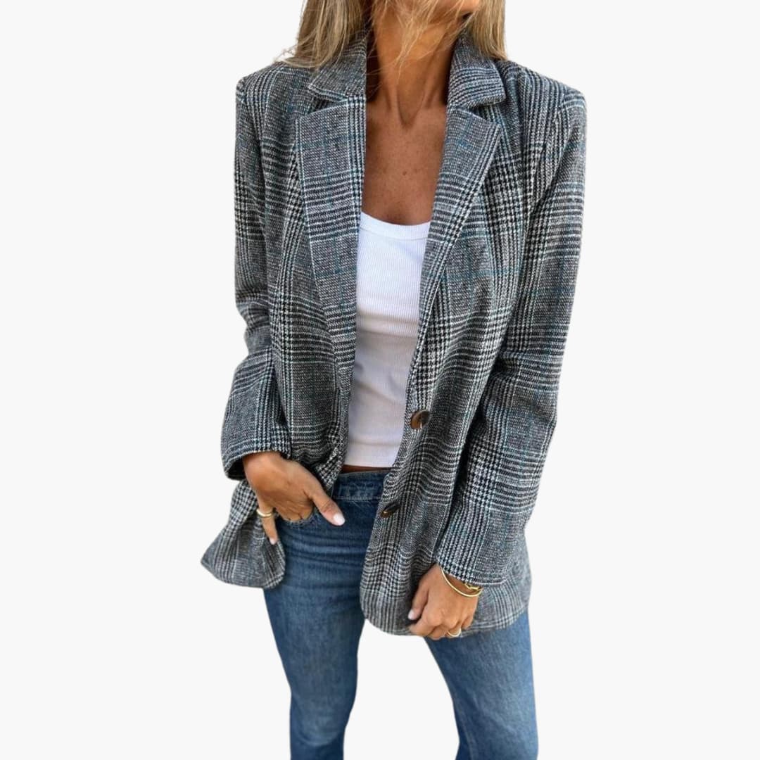 Carina | Casual rutig kavaj med slag