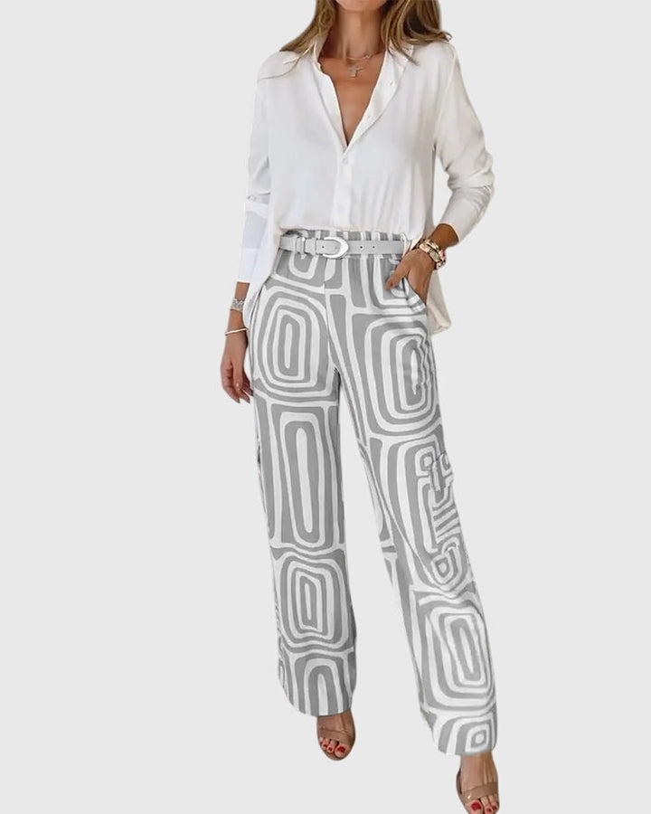 Emilia™ | Stiliga Byxor + Gratis Blus & Bälte