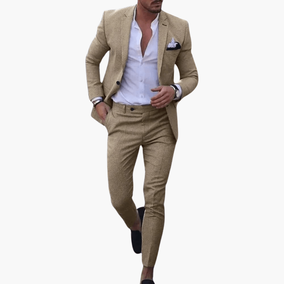 Slim fit-kostym för män med kavaj för affärer och bröllop