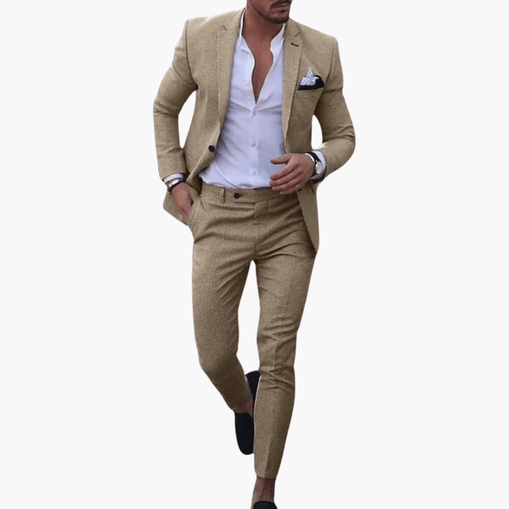 Slim fit-kostym för män med kavaj för affärer och bröllop
