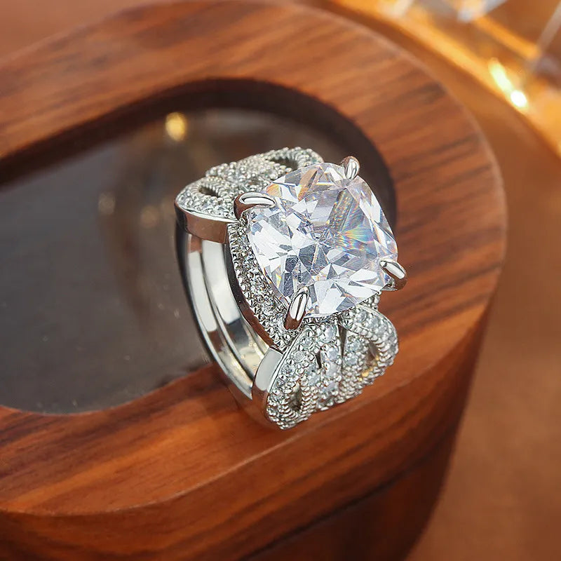 Vintage halo ringuppsättning | vitguld