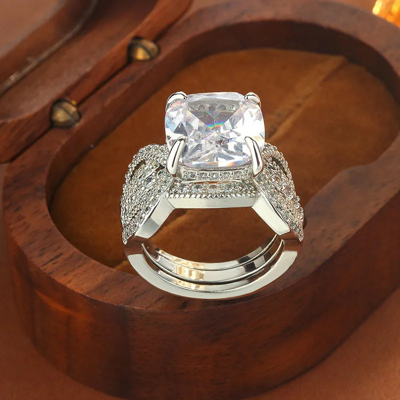 Vintage halo ringuppsättning | vitguld