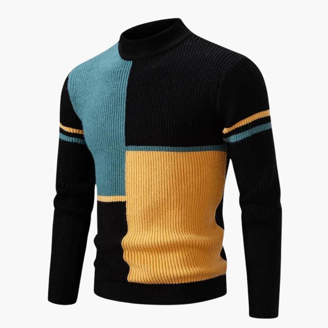 Herrtröja med färgblockdesign – mångsidig & modern