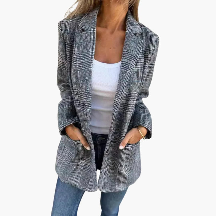 Carina | Casual rutig kavaj med slag