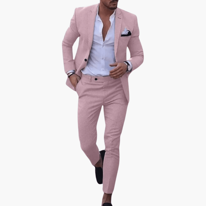 Slim fit-kostym för män med kavaj för affärer och bröllop
