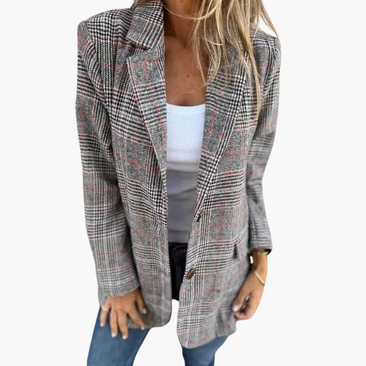 Carina | Casual rutig kavaj med slag
