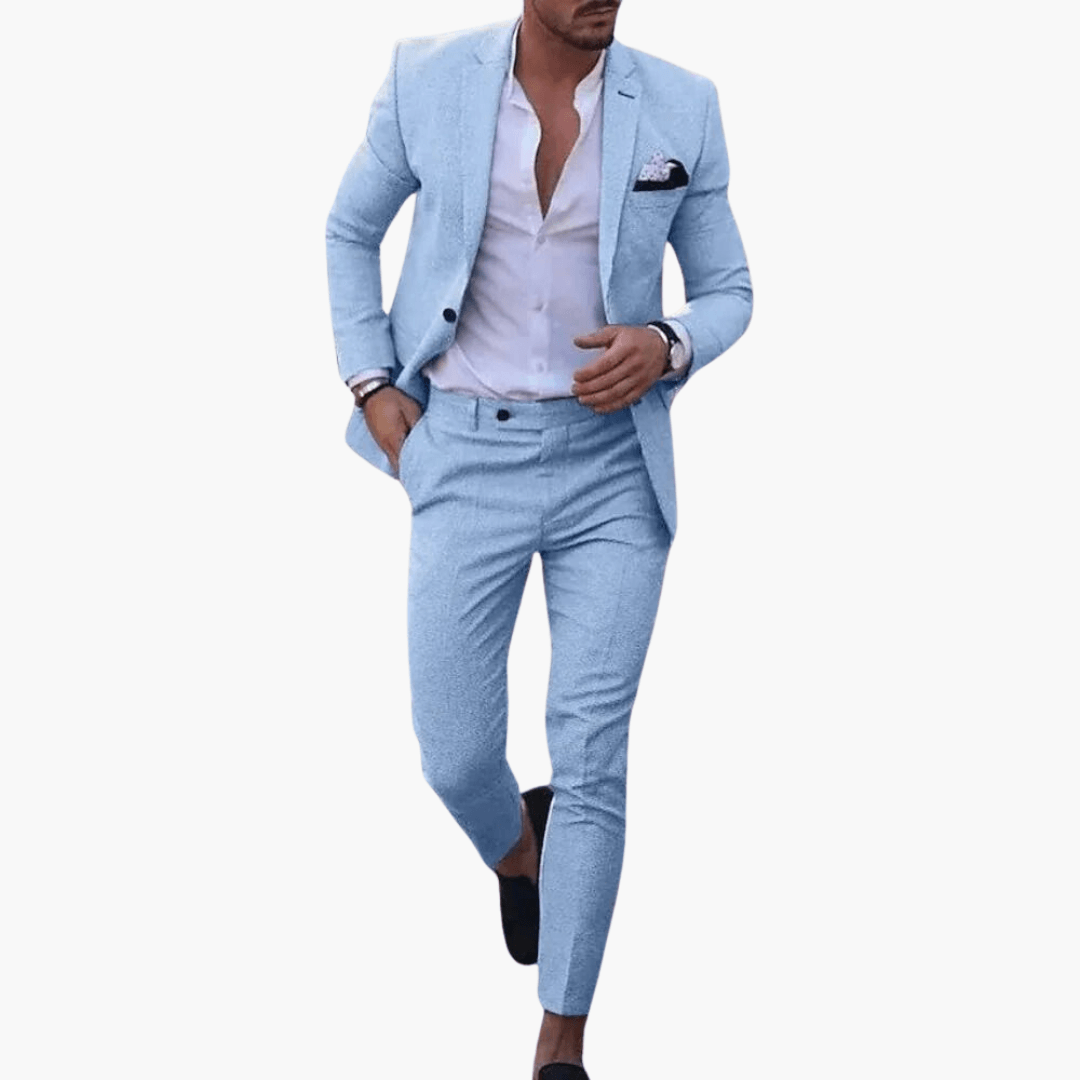 Slim fit-kostym för män med kavaj för affärer och bröllop