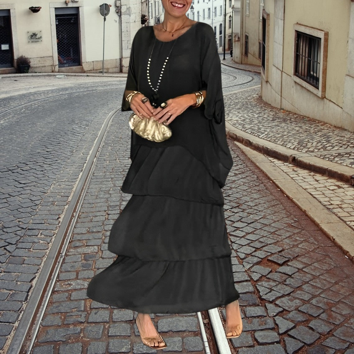 Ebba™ - Ledig klänning luftig elegans