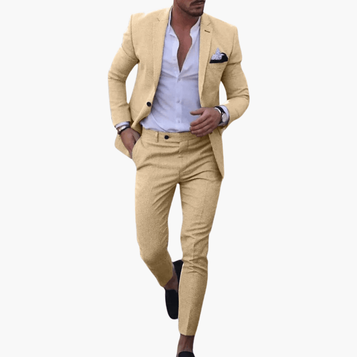 Slim fit-kostym för män med kavaj för affärer och bröllop