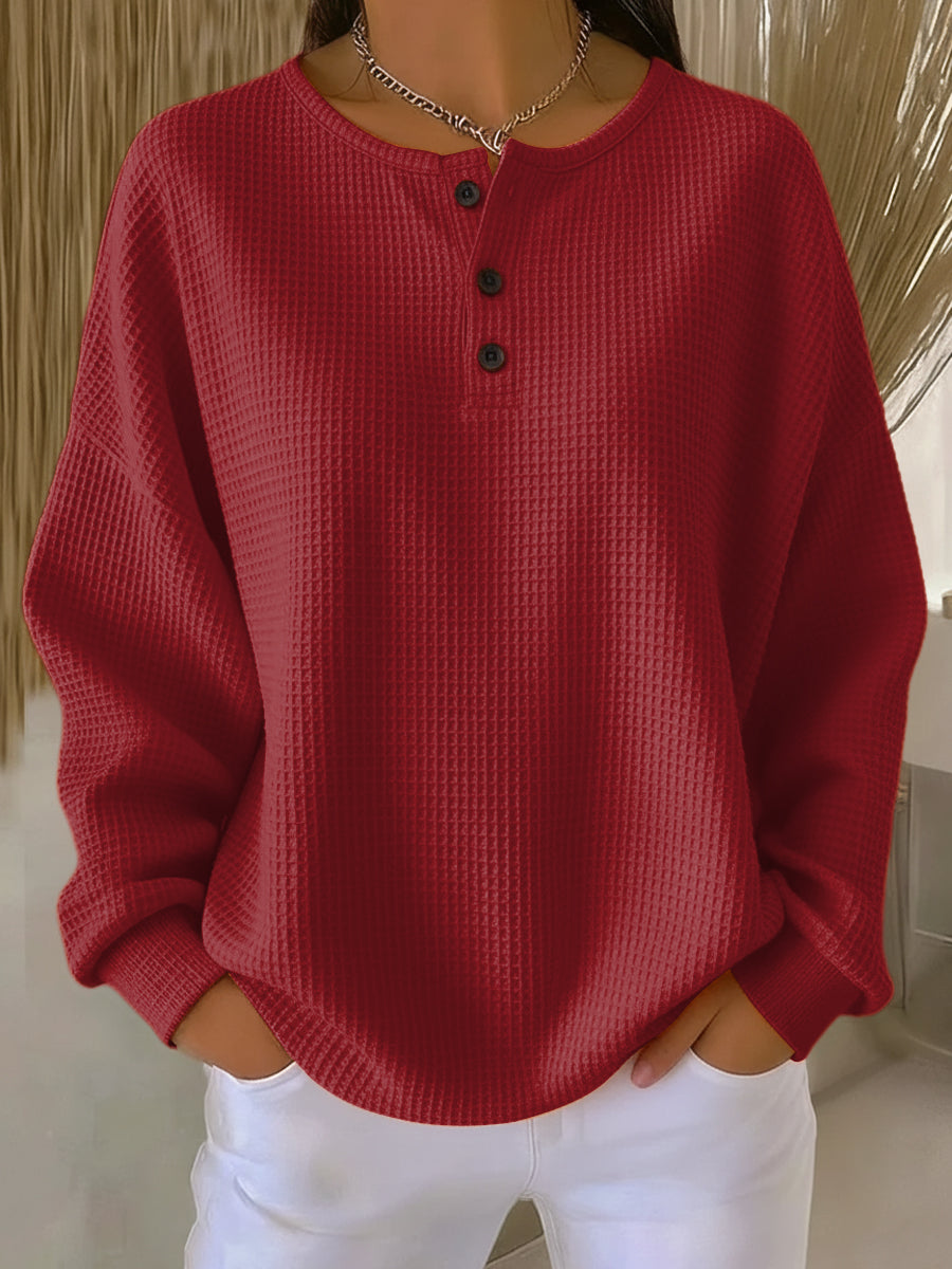 Anne | Avslappnad Sweatshirt med Krage