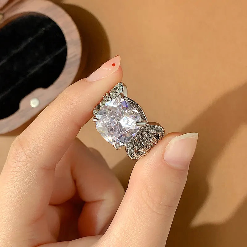 Vintage halo ringuppsättning | vitguld