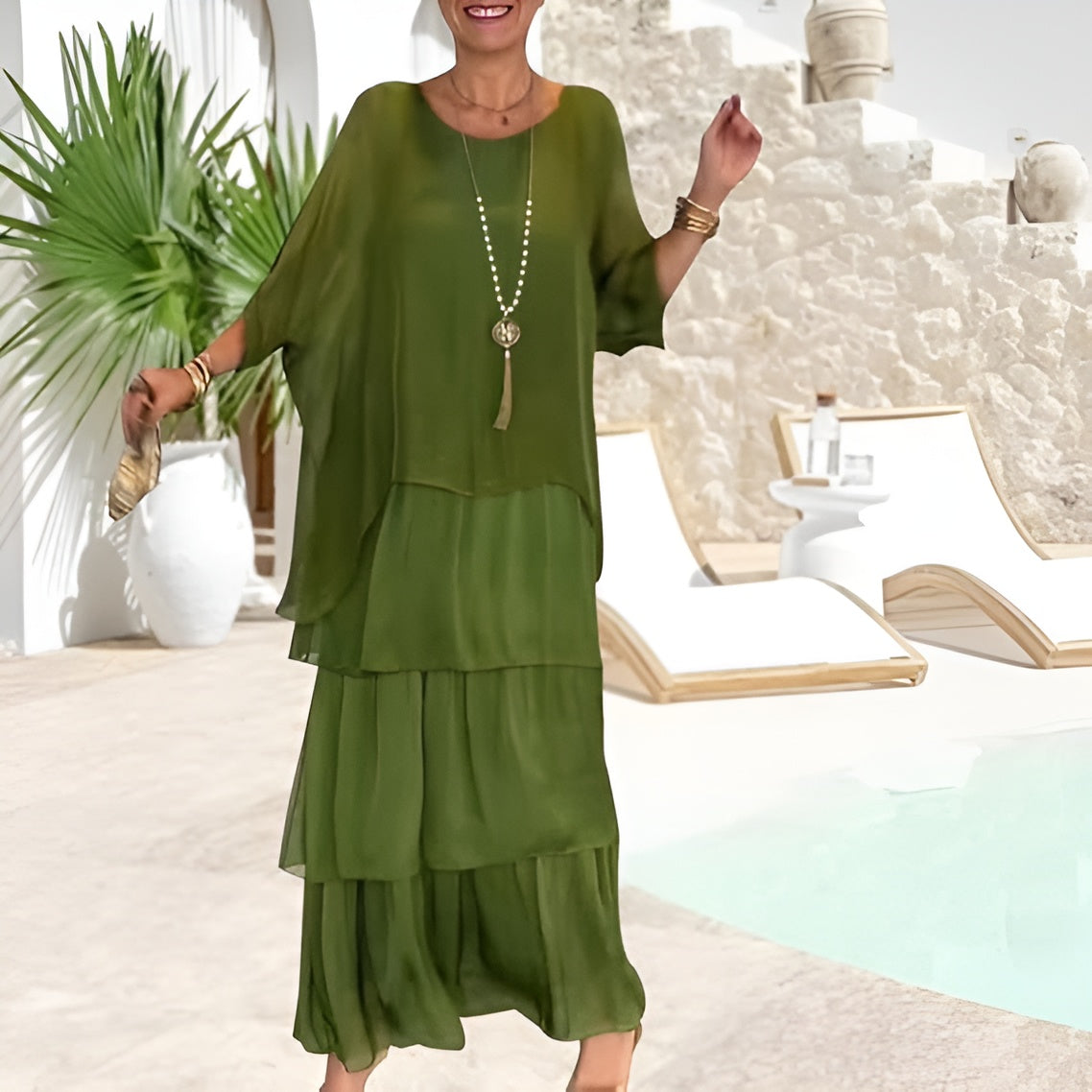 Ebba™ - Ledig klänning luftig elegans