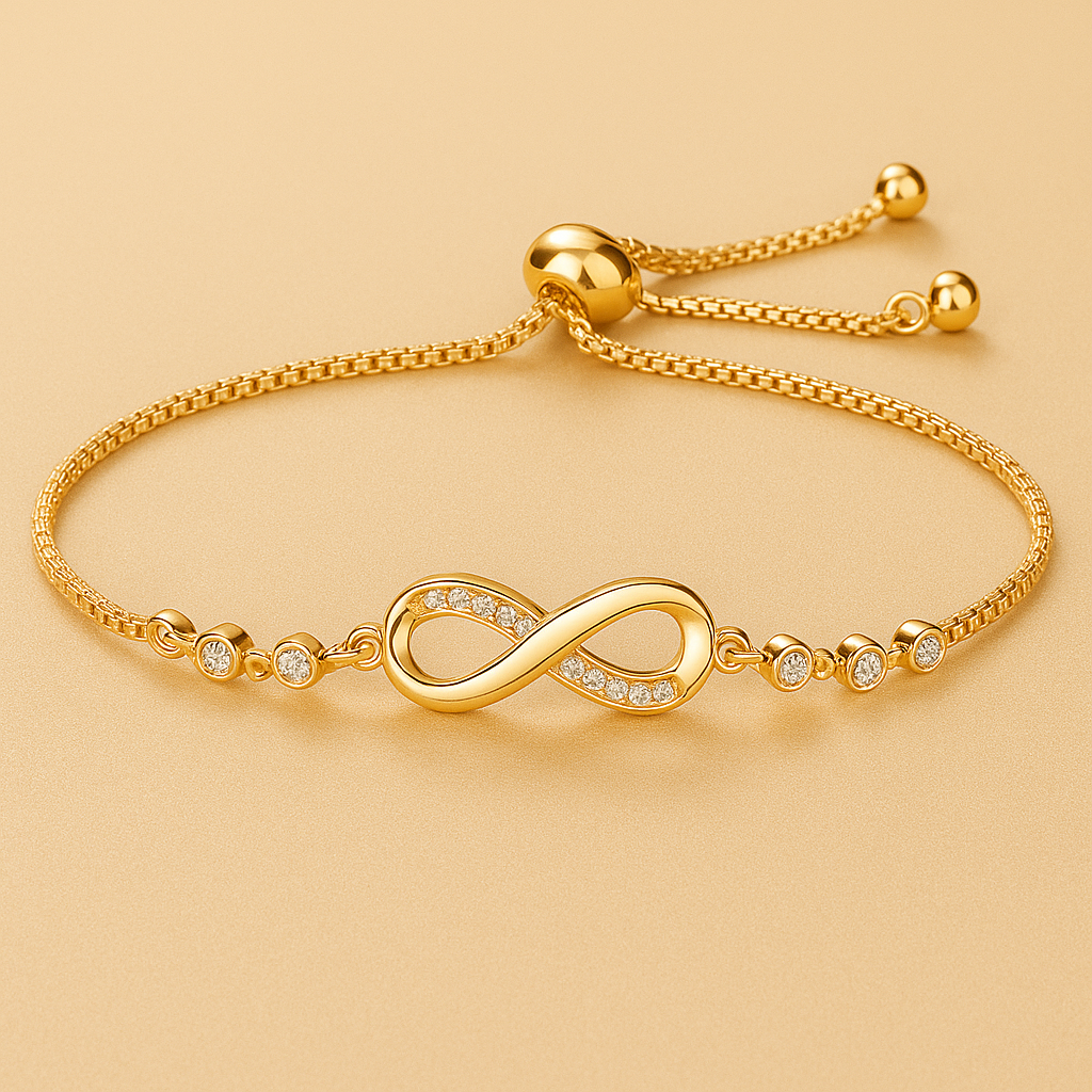 Geometriskt infinity-armband - Justerbart armband med dragkedja för kvinnor