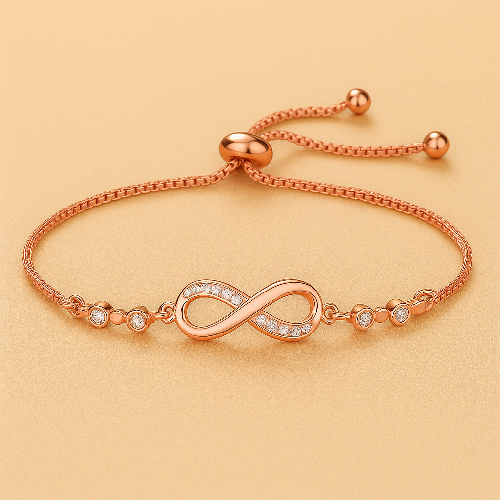 Geometriskt infinity-armband - Justerbart armband med dragkedja för kvinnor