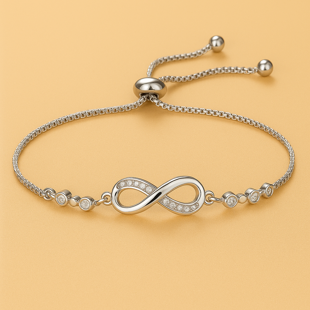 Geometriskt infinity-armband - Justerbart armband med dragkedja för kvinnor