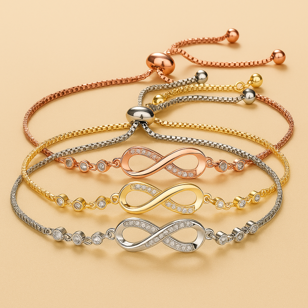 Geometriskt infinity-armband - Justerbart armband med dragkedja för kvinnor