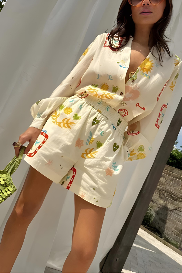 LACEY | LÅNGÄRMAD OCH SHORTS SET
