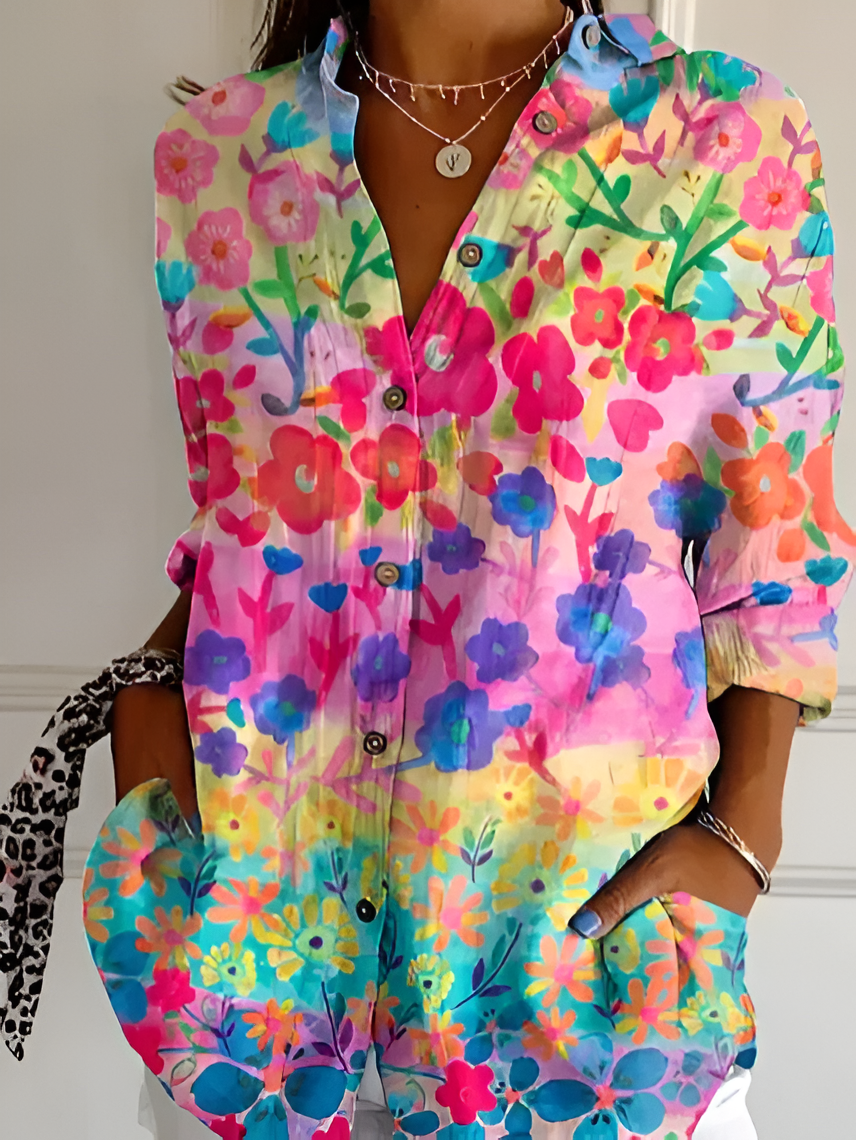 Martine™ | Färgglad och Raffinerad Blus