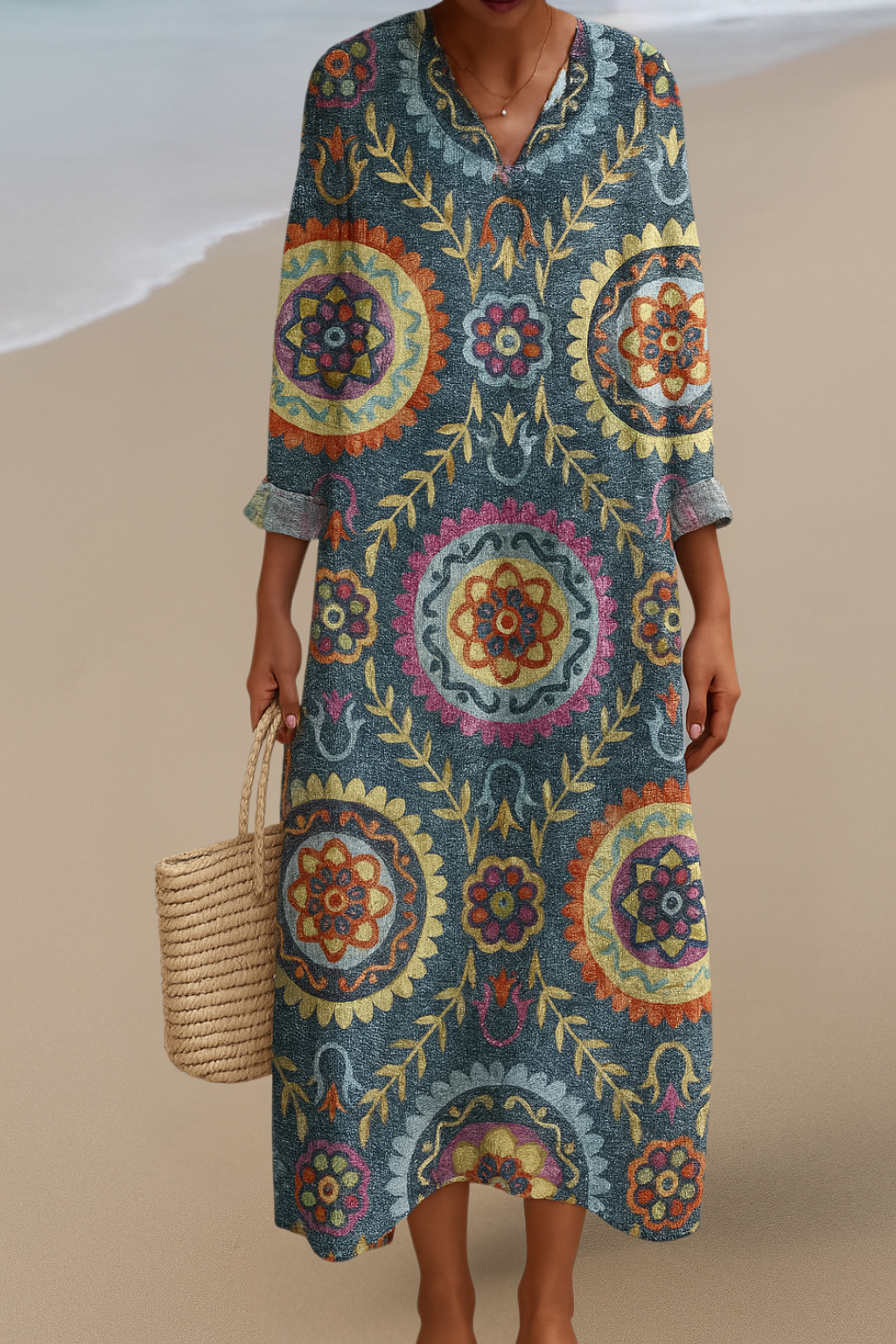 Mandala Maxi Klänning – Stråla av Glädje i Boho Elegans