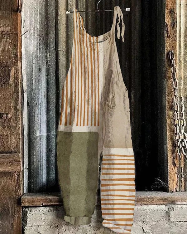 Jumpsuit Vintage a Gamba Larga - Stile Senza Sforzo e Comfort per Tutta la Giornata per Donne