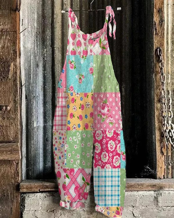 Bohemisk blommig Hängselbyxor – avslappnad stil för kvinnor, komfort hela dagen