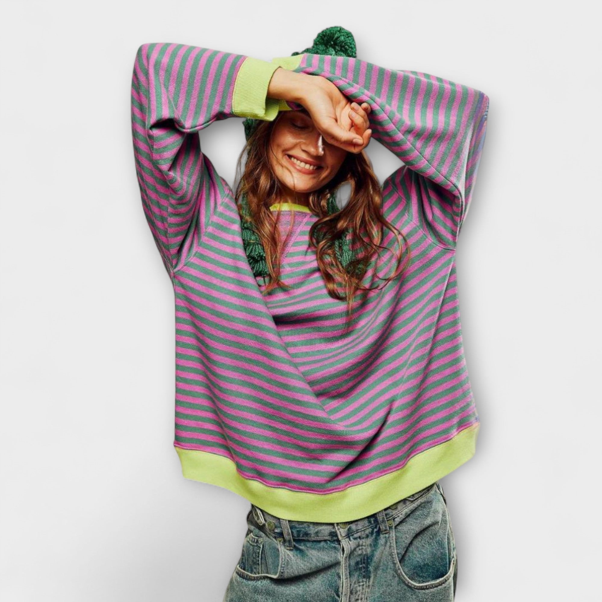 Joyce | Randig oversized tröja